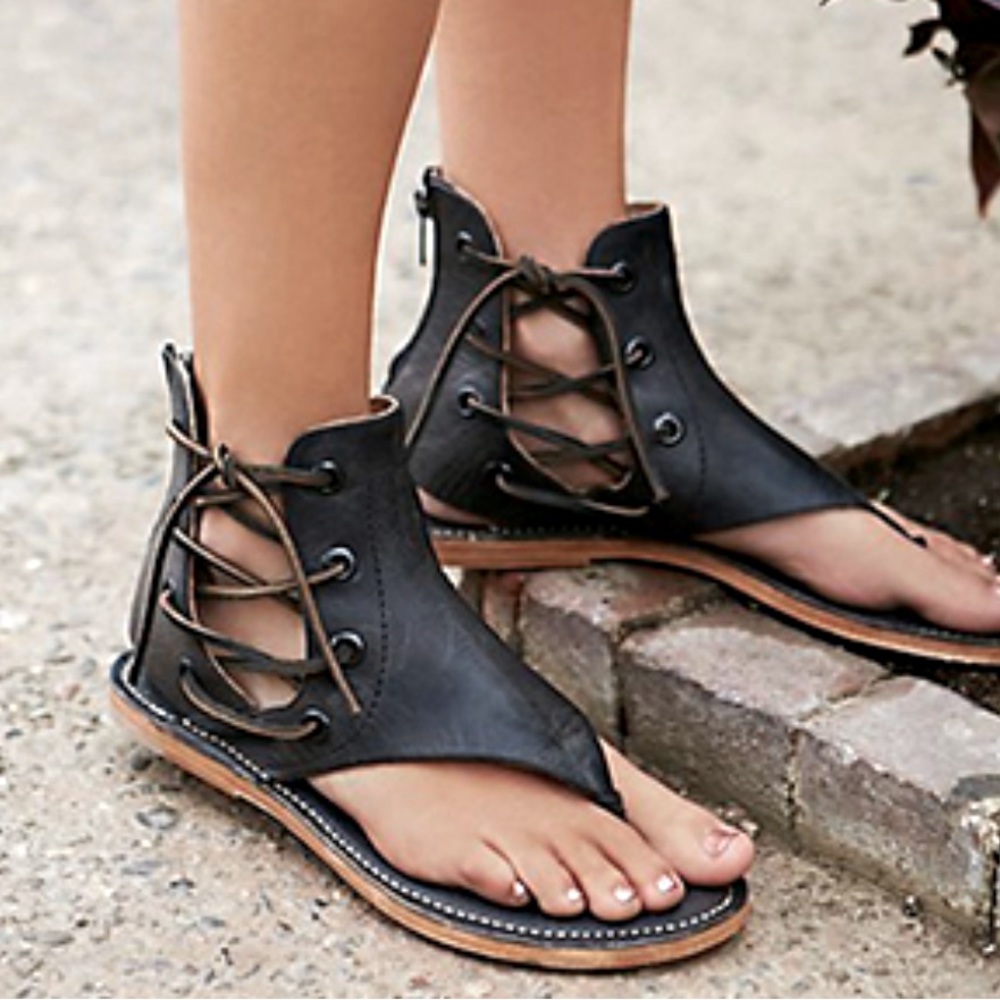 Baske Women's Roman Flip Flops lace up sandals
